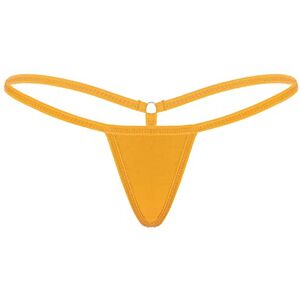 ranrann Micro String Ficelle Femme Sexy Slip Taille Basse Tanga Thong Bikini Erotique Lingerie sous-vêtement Briefs Underwear Orange Taille Unique - Publicité