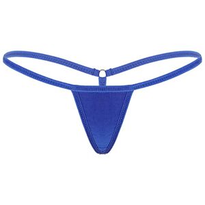 ranrann Micro String Ficelle Femme Sexy Slip Taille Basse Tanga Thong Bikini Erotique Lingerie sous-vêtement Briefs Underwear Bleu Taille Unique - Publicité
