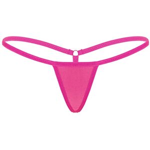 ranrann Micro String Ficelle Femme Sexy Slip Taille Basse Tanga Thong Bikini Erotique Lingerie sous-vêtement Briefs Underwear Rose Taille Unique - Publicité