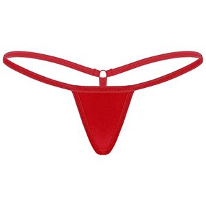 ranrann Micro String Ficelle Femme Sexy Slip Taille Basse Tanga Thong Bikini Erotique Lingerie sous-vêtement Briefs Underwear Rouge Taille Unique - Publicité