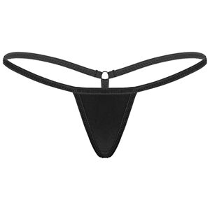 ranrann Micro String Ficelle Femme Sexy Slip Taille Basse Tanga Thong Bikini Erotique Lingerie sous-vêtement Briefs Underwear Noir Taille Unique - Publicité