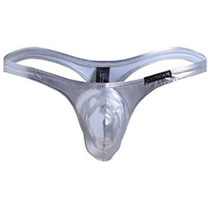 KPPONG String Homme Sexy Cuir Taille Basse Cool G-String Pas Cher Doux Respirant Tanga Thong Briefs sous-vêtement Lingerie Sac Érotique - Publicité