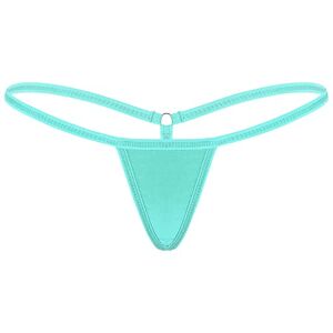 ranrann Micro String Ficelle Femme Sexy Slip Taille Basse Tanga Thong Bikini Erotique Lingerie sous-vêtement Briefs Underwear Turquoise Taille Unique - Publicité