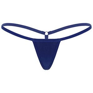 ranrann Micro String Ficelle Femme Sexy Slip Taille Basse Tanga Thong Bikini Erotique Lingerie sous-vêtement Briefs Underwear Bleu Marine Taille Unique - Publicité