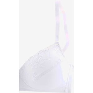 Soutien-gorge doux sans armatures en coton - petite fleur - blanc BLANC 95