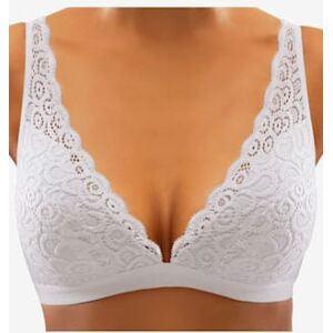 Soutien-gorge bralette doux sans armatures - petite fleur - bleu fumée + blanc BLEU FUMÉE + BLANC 95