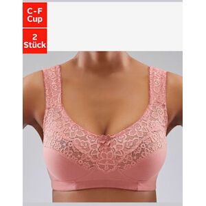 Soutien-gorge large soutien-gorge en coton (sans garnissage) - petite fleur - terre cuite + crème TERRE CUITE + CRÈME 110