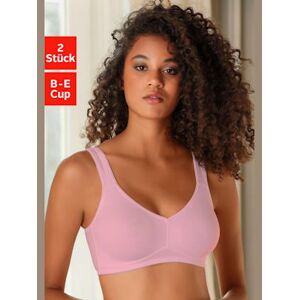 Soutien-gorge doux soutien-gorge en coton, bonnets sans coutures - petite fleur - rose + blanc ROSE + BLANC 95