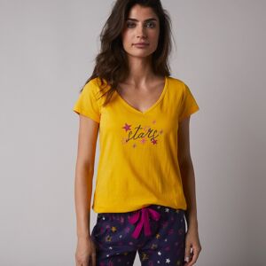 Blancheporte T-shirt de pyjama manches courtes imprimé Estrella - Blancheporte Jaune 52