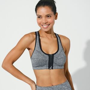 Blancheporte Soutien-gorge microfibre imprimee special sport, zippe devant - sans armatures - Gris - 085B Gris 085B