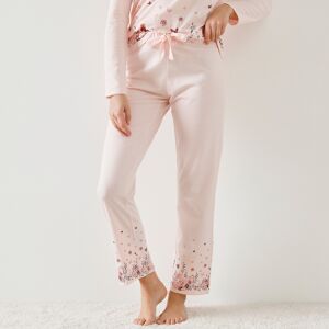 Pantalon base imprimee bucolique - coton jersey - Blancheporte Rose 38/40