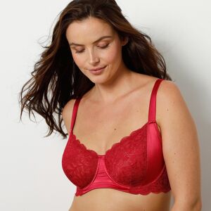 Blancheporte Soutien-gorge minimiseur en satin et dentelle - avec armatures - Rose - 100C Rose 100C