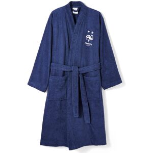 Peignoir de bain adulte FFF® col kimono, eponge bouclette - FFF Bleu 44/48