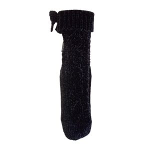 Chaussettes chaussons maille chenille torsadee entierement fourrees - Isotoner Noir 35/38
