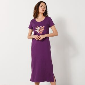 Chemise de nuit longue manches courtes motif «au naturel » - Blancheporte Violet 38/40