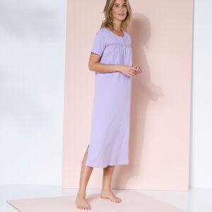 Chemise de nuit longue manches courtes unie - Blancheporte Violet 42/44