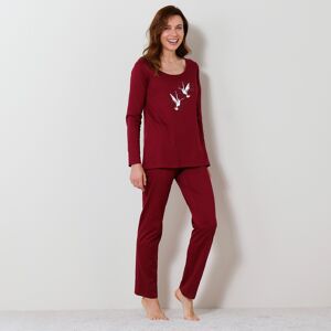 Pyjama manches longues coton imprime «oiseaux» - BlancheporteOptez pour le confort et le style avec ce pyjama en coton leger ideal pour la mi-saison. On aime son motif place devant tres inspirant qui donne toute la personnalite a ce pyjama ! br/46/48Rou