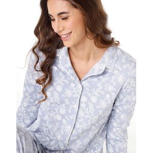 Pyjama long en coton modal pour femme, bleu poudré BLU POLVERE 42/44