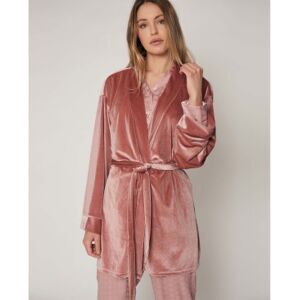 Admas pour femme. 57466-0-000254 Robe de chambre rose à pois (L), Homewear, Polyester, Manche longue - Publicité