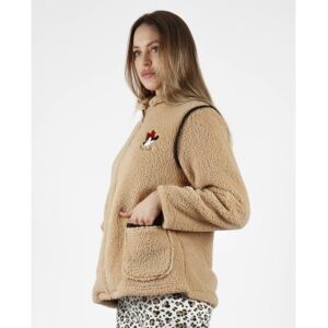 Disney pour femme. 57525-0-000155 Minnie Brown Leopard Leopardo Borreguito Smock (M), Marron, Homewear, Polyester, Manche longue - Publicité