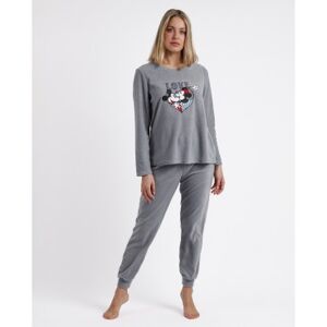 Disney pour femme. 60561-0-000104 Pyjama chaud à manches longues Mickey gris (M), Homewear, Coton, Polyester, Manche longue - Publicité