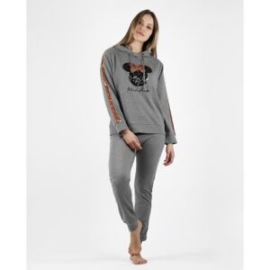 Disney pour femme. 56967-0-000106 Pyjama à capuche Minnie Sequins gris (M), Homewear, Coton, Polyester, Manche longue - Publicité