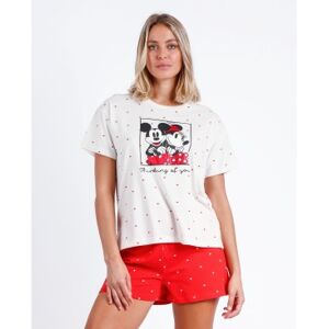 Disney pour femme. 60519-100-000306 Pyjama à manches courtes Thinking of You rouge (M), Homewear, Coton, Manche courte - Publicité