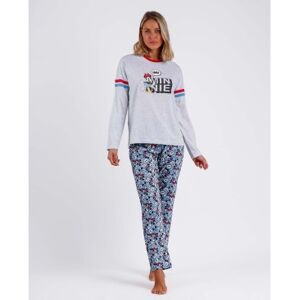 Disney pour femme. 60546-100-000106 Pyjama à manches longues Hello Mickey gris (M), Coton, Manche longue - Publicité