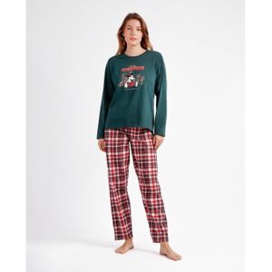 Disney pour femme. 60576-0-000359 Pyjama à manches longues Merry Wonder vert (XL), Homewear, Coton, Manche longue - Publicité