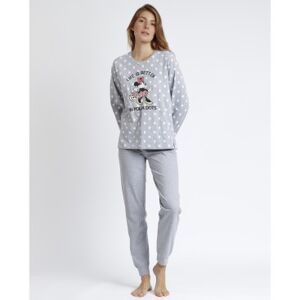 Disney pour femme. 62290-0-000106 Pyjama à manches longues Minnie Dots gris (M), Homewear, Coton, Manche longue - Publicité