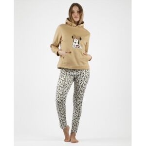 Disney pour femme. 56983-0-000155 Pyjama léopard beige Minnie (M), Homewear, Coton, Manche longue - Publicité