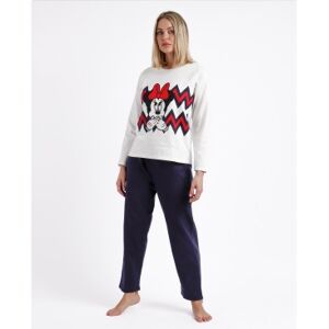 Disney pour femme. 60541-0-000004 Pyjama à manches longues Minnie Zigzag blanc (M), Homewear, Coton, Manche longue - Publicité