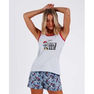 Disney pour femme. 60510-100-000106 Pyjama gris sans manches Hello Mickey (M), Homewear, Coton - Publicité