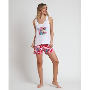 Disney pour femme. 62291-0-000306 Pyjama sans manches Lilo & Stitch rouge (L), Homewear, Coton, Sans manches / bretelles - Publicité