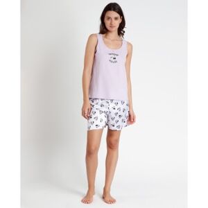 Disney pour femme. 62311-0-000215 Pyjama sans manches Soft Minnie (M), Homewear, Violet, Coton, Sans manches / bretelles - Publicité
