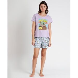 Disney pour femme. 62525-0-000214 Pyjama à manches courtes Pastel Grogu lilas (M), Homewear, Violet, Coton, Manche courte - Publicité