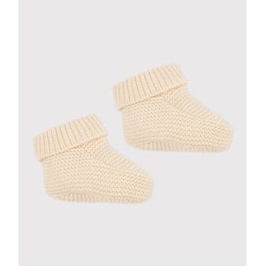 Petit Bateau Chaussons tricotte en coton bebe Écru Avalanche P19/22