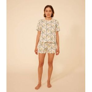 Petit Bateau Pyjama short et tee-shirt en coton motif floral femme Blanc Avalanche/ Multico XXS