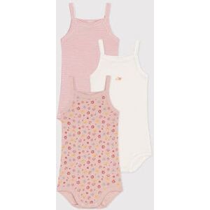 Petit Bateau Lot de 3 bodies bretelles fleurs en coton bebe Variante 1 18M