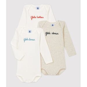 GLOBETROTTEUR Lot de 3 bodies bebe en coton biologique. Variante 1 12M