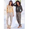 Lot de 2 pyjamas confortables - Vivance Dreams - sable floral, gris foncé floral SABLE FLORAL, GRIS FONCÉ FLORAL 34/36