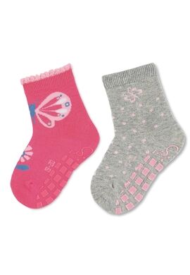 Sterntaler Chaussettes ABS double pack papillon rose