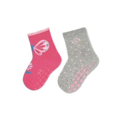 Sterntaler Chaussettes ABS double pack papillon rose