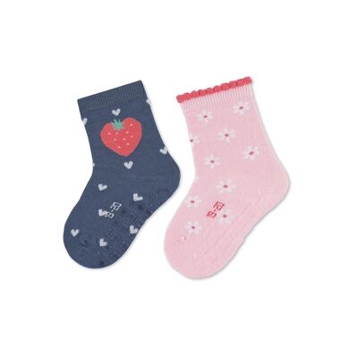 Sterntaler Chaussettes ABS pack double fraise/fleur bleu