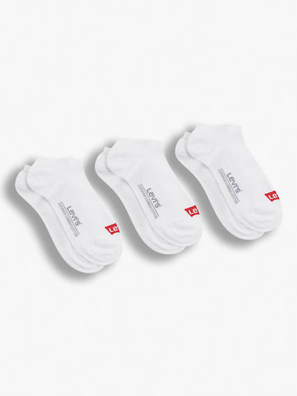Levi's Low Cut Batwing Socks 3 Pack - Unisex - Blanc / White