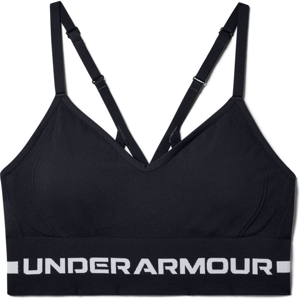 under armour γυναικείο μπουστάκι ua seamless low long sports bra  - black-char