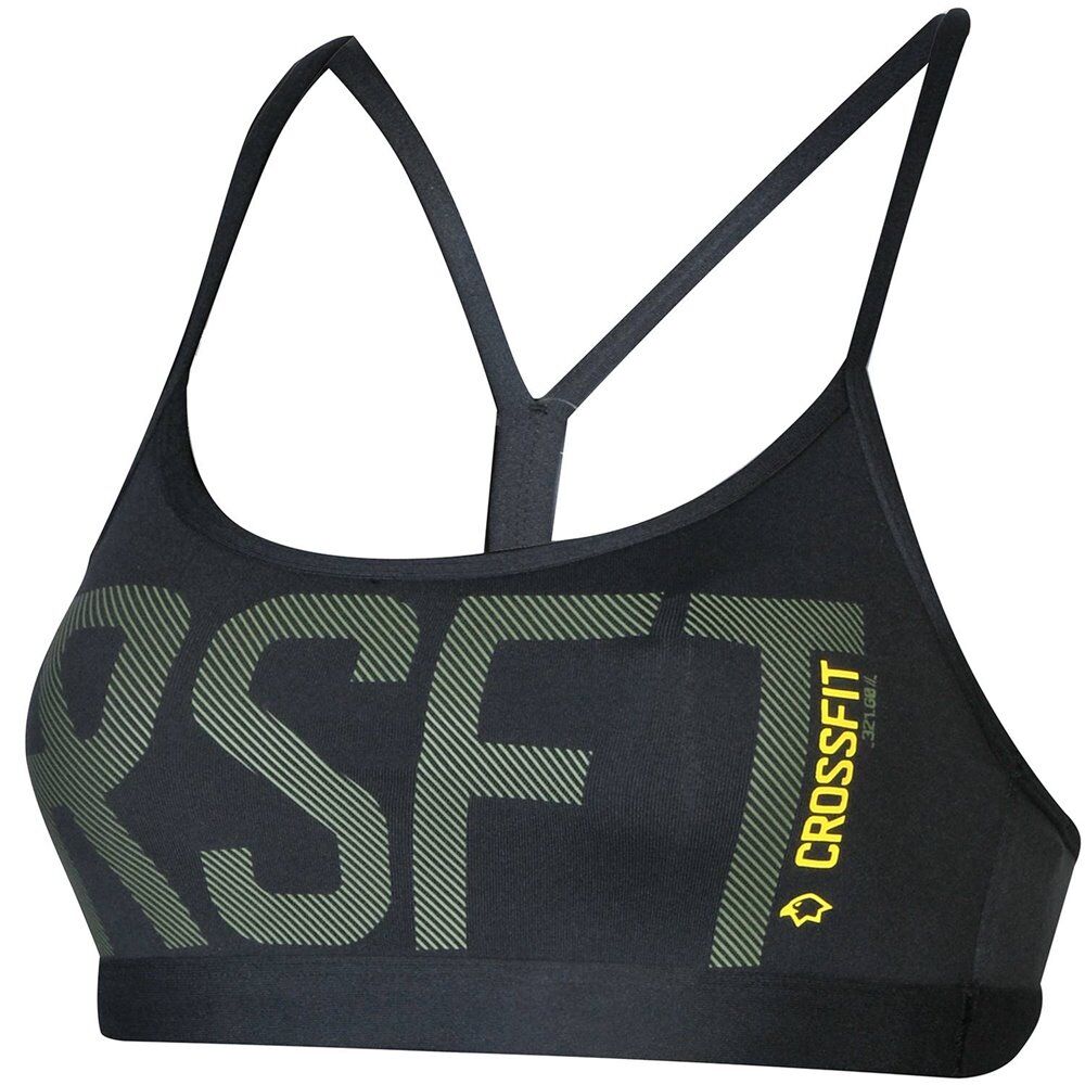 reebok rcf skinny bra grap  - black-yell