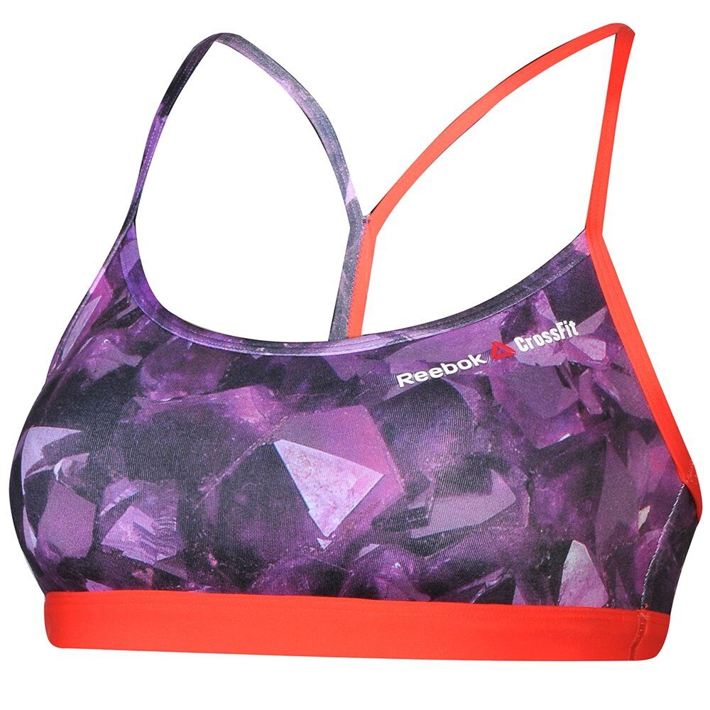 reebok rcf skinny bra gems  - purp-coral