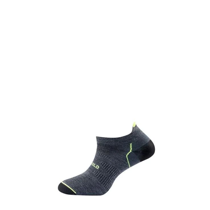 Devold Unisex Energy Low Sock - Merino Wool, Dark Grey / Yellow / 35-37
