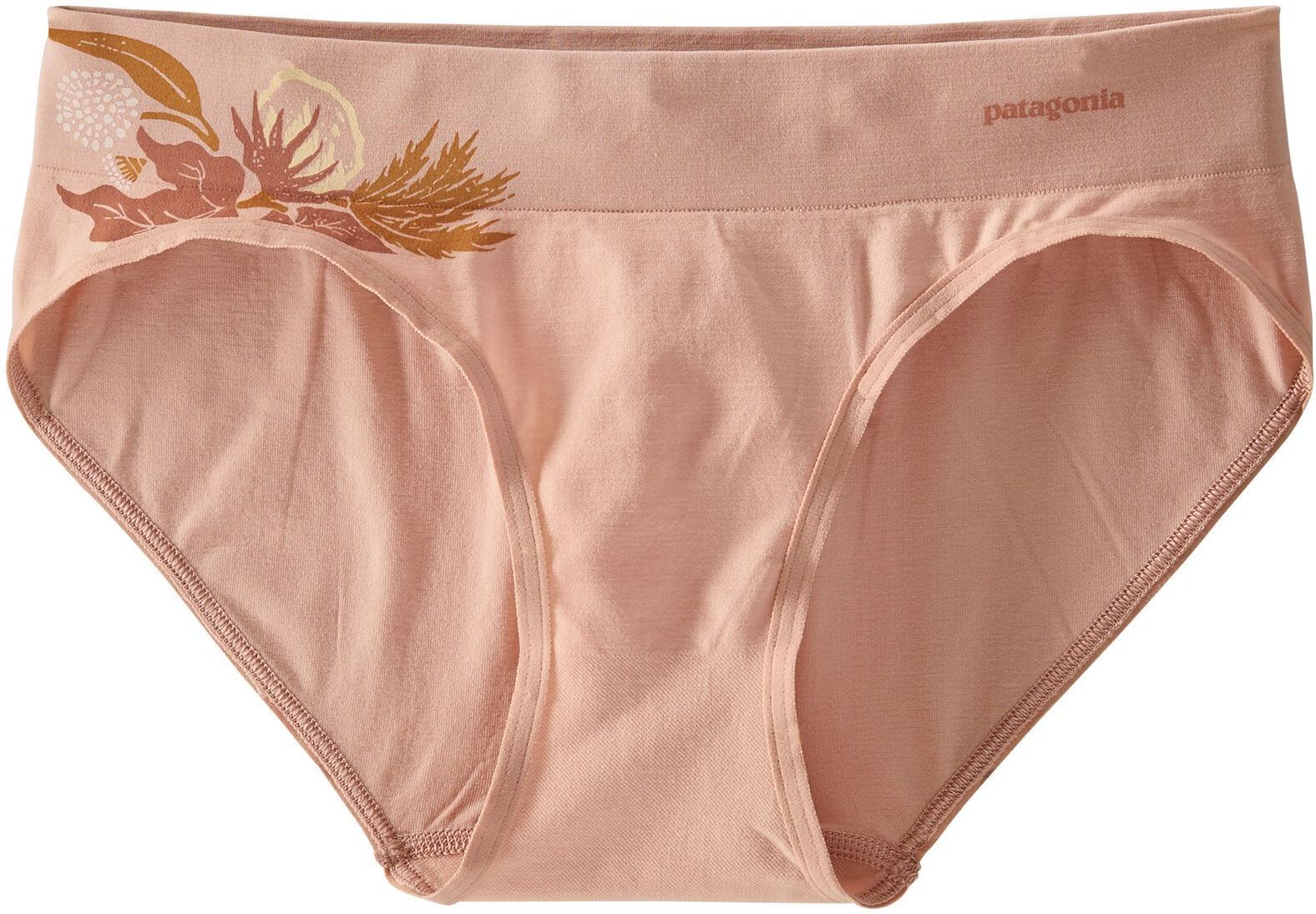 Patagonia Women's Active Briefs - Recycled Polyester, Cotton Flora Graphic: Scotch Pink / L